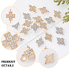 CHGCRAFT 48Pcs 2 Colors Alloy Crystal Rhinestone Connector Charms FIND-CA0005-43-5