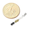 Faceted Round Natural Quartz Crystal & Labradorite & Black Spinel Beaded Pendants PALLOY-JF03529-08-4