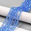 Transparent Electroplate Glass Beads Strands GLAA-F029-3mm-D07-4