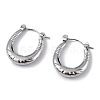 304 Stainless Steel Oval Hoop Earrings for Women EJEW-I284-09P-1