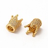 Rack Plating Brass Micro Pave Cubic Zirconia Beads ZIRC-C043-01G-2