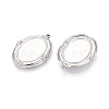 304 Stainless Steel Pendant Cabochon Settings STAS-T067-17P-2