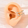 Brass Micro Pave Clear Cubic Zirconia Cuff Earrings EJEW-K305-02G-3