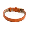 Leather Textured Bracelet Straps Slide Wristbands for Slide Charms AJEW-K232-01G-06-2