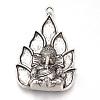 Tibetan Style Alloy Big Pendant Enamel Settings TIBEP-T002-135AS-RS-1