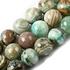 Natural Green Line Jasper  Beads Strands X-G-L639-A01-6mm-2