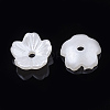 5-Petal ABS Plastic Imitation Pearl Bead Caps OACR-S020-24-1