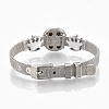 Alloy Rhinestone Snap Cord Bracelet Making BJEW-S136-07-6