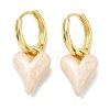 Brass Enamel Dangle Hoop Earrings for Women KK-CBA760A-06G-05-4