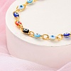 Evil Eye Brass Link Bracelets for Woamn BJEW-S157-05G-2