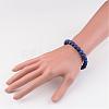 Natural Lapis Lazuli(Dyed & Heated) Beads Stretch Bracelets BJEW-JB02445-02-3