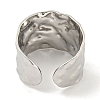 Non-Tarnish 304 Stainless Steel Hammered Open Cuff Ring RJEW-A043-08P-3