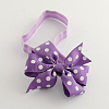 Cloth Polka Dot Bowknot Elastic Baby Headbands Hair Accessories OHAR-Q002-20-3