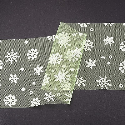 Snowflake Deco Mesh Ribbons OCOR-P010-G10-1