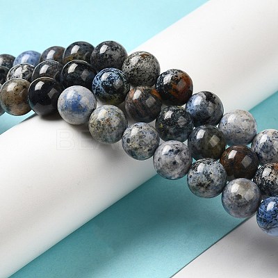 Natural Dumortierite Quartz Beads Strands G-H298-A06-04-1