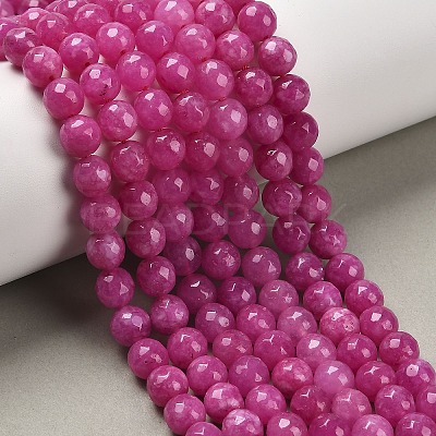 Natural White Jade Bead Strands G-R346-8mm-14-1