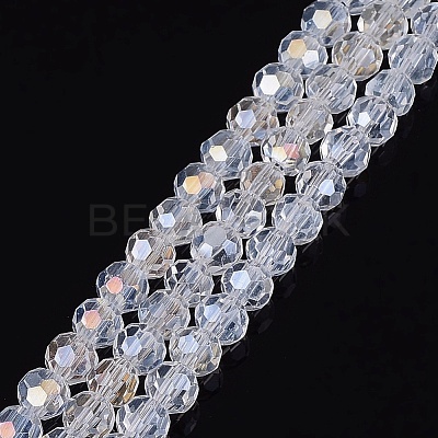 Electroplate Glass Beads Strands EGLA-R016-4m-25-1