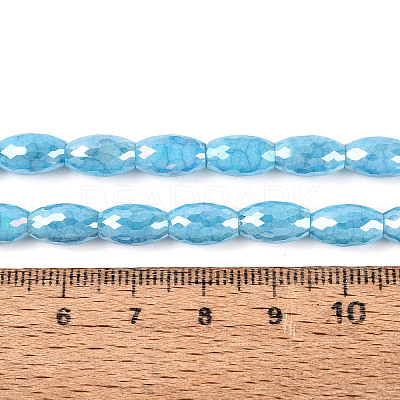 Anti-Tarnish Electroplate Glass Beads Strands EGLA-Q130-02A-04-1