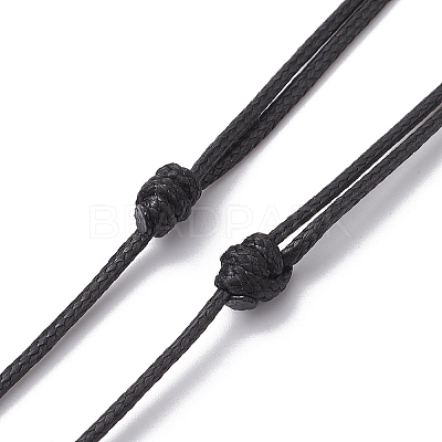 Adjustable Waxed Cord Pendant Necklace Makings NJEW-JN04668-1