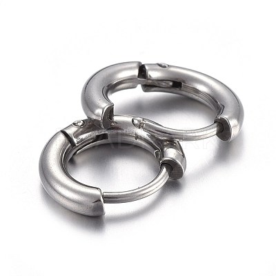Tarnish Resistant 202 Stainless Steel Huggie Hoop Earrings EJEW-L205-02F-P-1