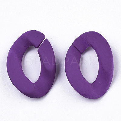 Opaque Spray Painted Acrylic Linking Rings OACR-R249-03A-1