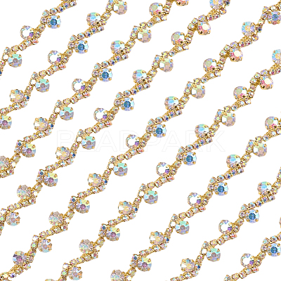 S-shaped Glass Rhinestone and Iron Cup Chains DIY-WH20032-25G-02-1
