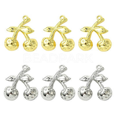 6Pcs 2 Colors Brass Pendants KK-CJ0003-12-1
