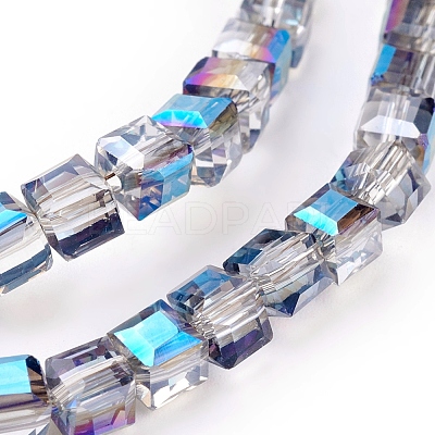 1 Strand Electroplate Glass Beads Strands X-EGLA-D018-4x4mm-16-1
