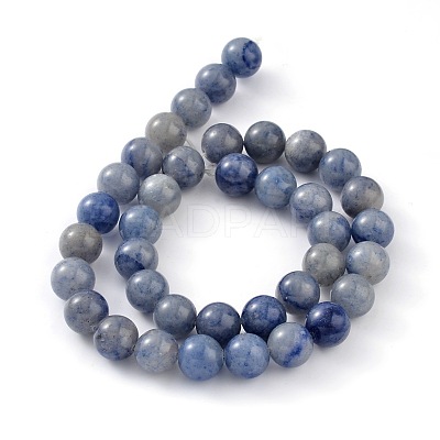 Dyed & Heated Natural Blue Aventurine Round Bead Strands X-G-M248-8mm-01-1