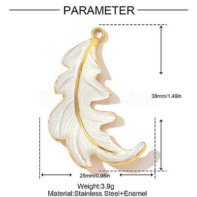 304 Stainless Steel Enamel Pendants STAS-OY003-05G-1
