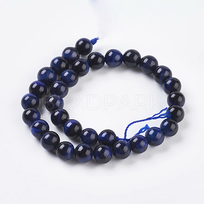 Natural Blue Tiger Eye Beads Strands G-G099-6mm-13-1