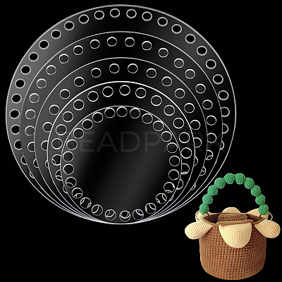 5Pcs 5 Style Transparent Acrylic Crochet Basket Bases DIY-PH0009-20-1