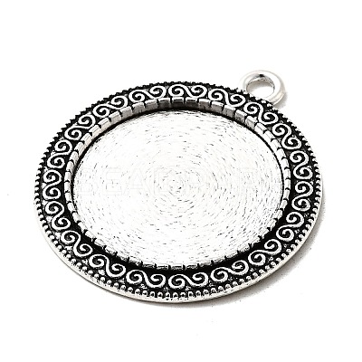 Tibetan Style Alloy Pendant Cabochon Settings X-TIBEP-N003-52AS-1