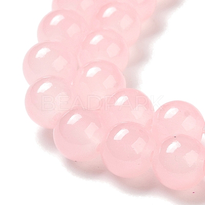 Baking Paint Imitation Jade Glass Round Bead Strands DGLA-Q021-8mm-26-1