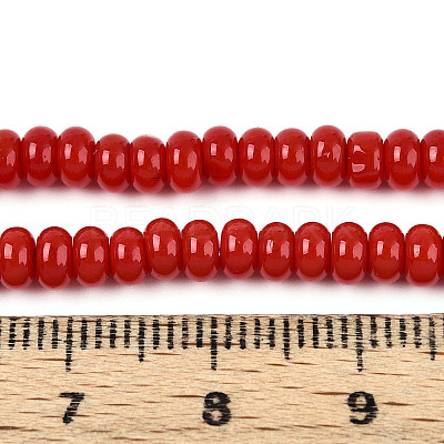 Opaque Spray Painted Glass Beads GLAA-ZX008-4mm-18N-1