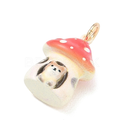 Animal Theme Brass Enamel Pendants KK-CBAE20A-02C-G-1