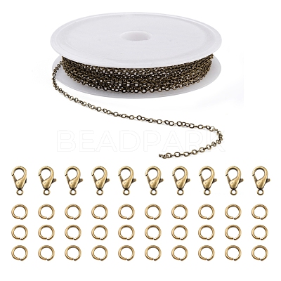 DIY 3m Brass Cable Chain Jewelry Making Kit DIY-YW0005-75AB-1