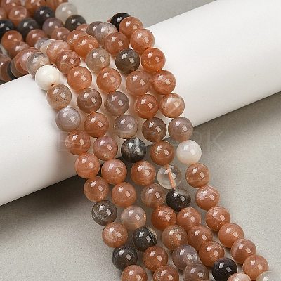 Natural Multi-Moonstone Beads Strands G-J157-8mm-06-1