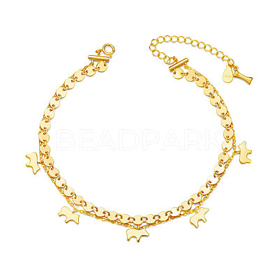 925 Sterling Silver Multi-strand Puppy Charm Anklet JA80C-1