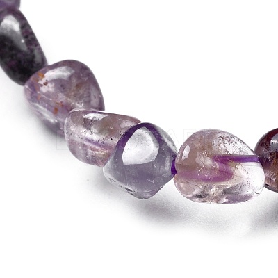 Natural Auralite Bead Stretch Bracelets BJEW-K213-63-1