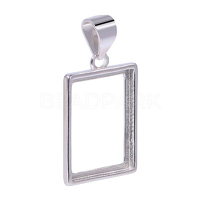 1Pc 925 Sterling Silver Pendant Cabochon Settings STER-BC0002-77A-1