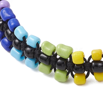 2Pcs Handmade Glass Seed Beaded Braided Bead Bracelets for Women BJEW-JB11946-1