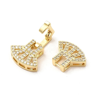 Brass Micro Pave Clear Cubic Zirconia Watch Band Clasps KK-A266-22G-1