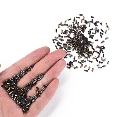 Metallic Colours Glass Bugle Beads SEED-N005-001-D03-1