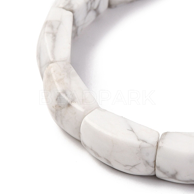 Natural Howlite Bead Stretch Bracelets for Women Men BJEW-C097-02A-06-1