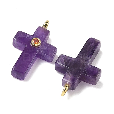 Natural Amethyst Pendants G-B180-01G-02-1