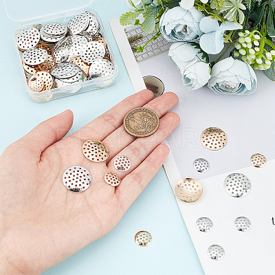 400Pcs 4 styles Iron Finger Ring/Brooch Sieve Findings IFIN-GA0001-49-1
