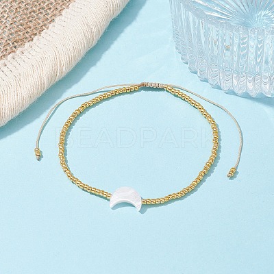 Natural Pearl & Seed Braided Bead Bracelets BJEW-JB09722-02-1