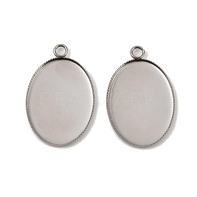 304 Stainless Steel Pendant Cabochon Settings X-STAS-NH0002-01A-P-1