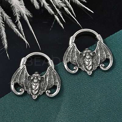 Bat 316 Surgical Stainless Steel Hoop Earrings EJEW-G416-31AS-1